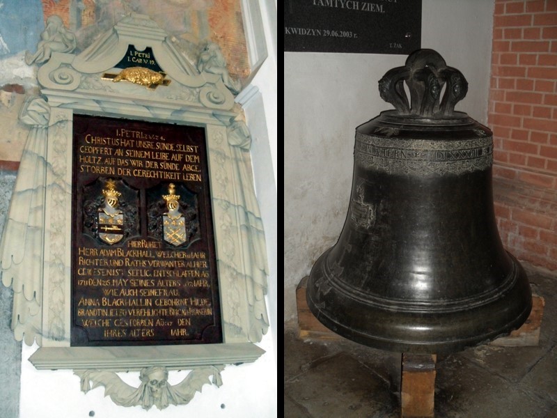Epitafium Anny i Adama Blackhall z 1711 r. Dzwon z 1584 r