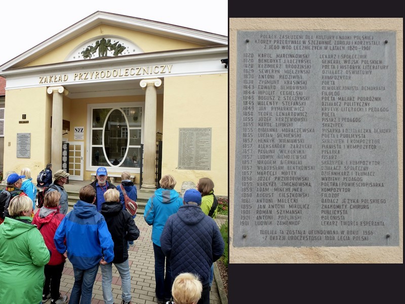 Zwiedzanie Szczawna-Zdroju zaczęliśmy od Zakładu Przyrodoleczniczego i zasłużeni Polacy odwiedzający Szczawno-Zdrój w XIX w