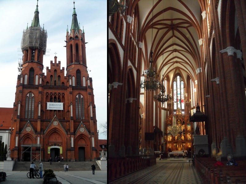 Białystok - kościół katedralny, zw. w tej części nowym kościołem. Budowla neogotycka,trójnawowa wg projektu Józefa Piusa Dziekońskiego