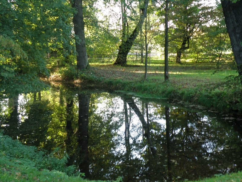 Park w stylu sentymentalnym z zachowanymi elementami obronnymi - fosy