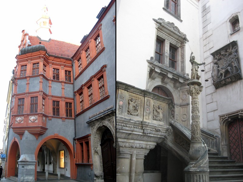 MUZEUM ŚLĄSKIE (Schlesisches Museum)– instytucja kulturalna prezentująca rzemiosło artystyczne i dzieła sztuki z obszaru Śląska...obok bogato zdobione wejście do Nowego Ratusza