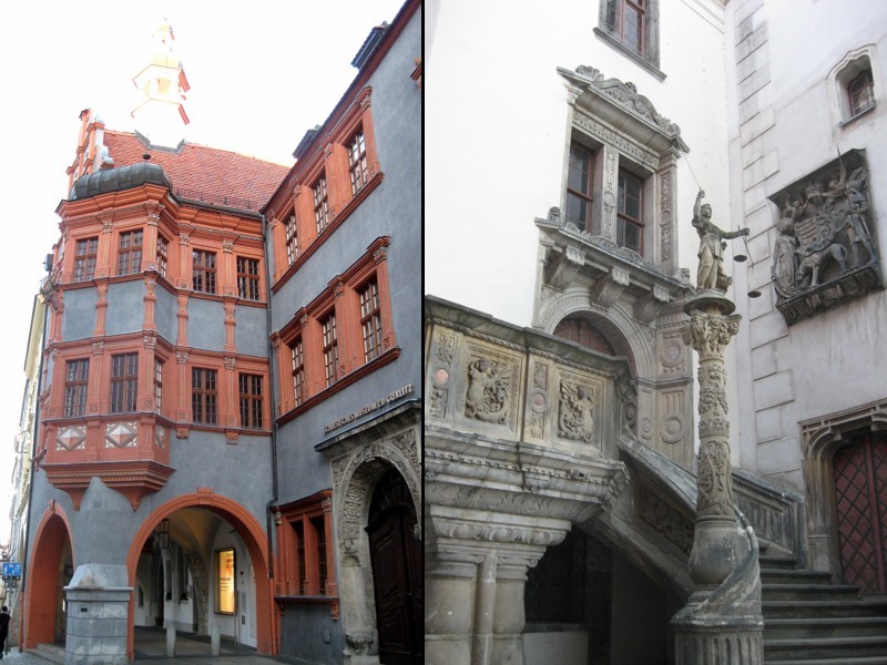 MUZEUM ŚLĄSKIE (Schlesisches Museum)– instytucja kulturalna prezentująca rzemiosło artystyczne i dzieła sztuki z obszaru Śląska...obok bogato zdobione wejście do Nowego Ratusza